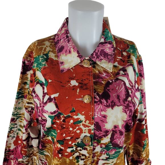 Coldwater Creek Spice Floral Jacket Women Large NWT $69 - Picture 2 of 5
